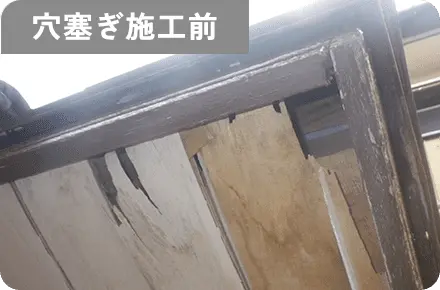 穴塞ぎ施工前