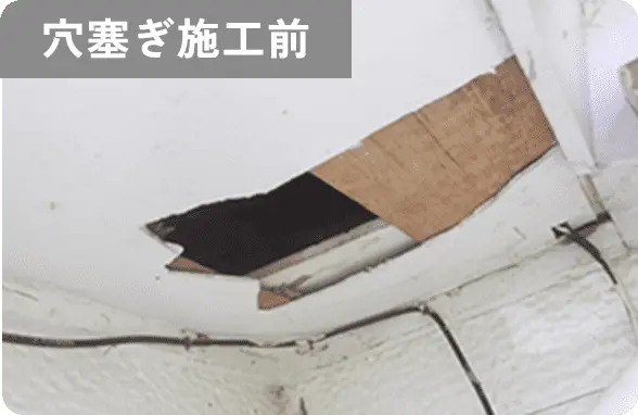 穴塞ぎ施工前