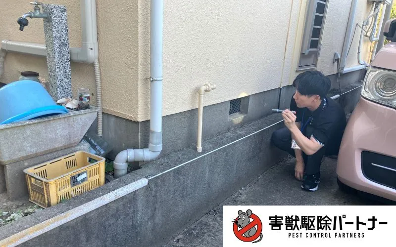 侵入経路の調査の写真