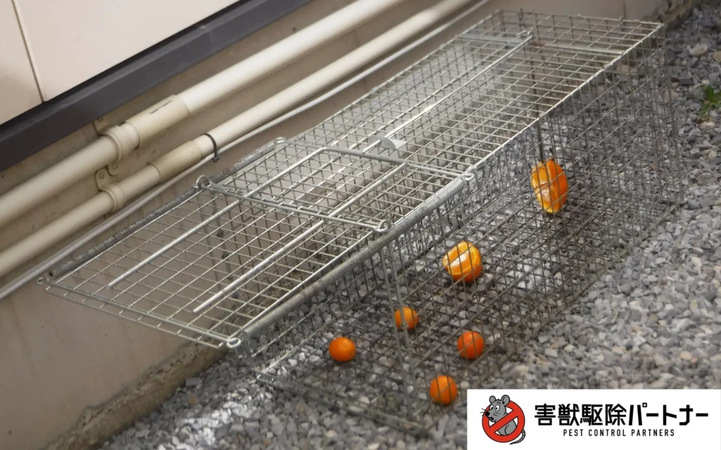 害獣の捕獲用カゴとエサ