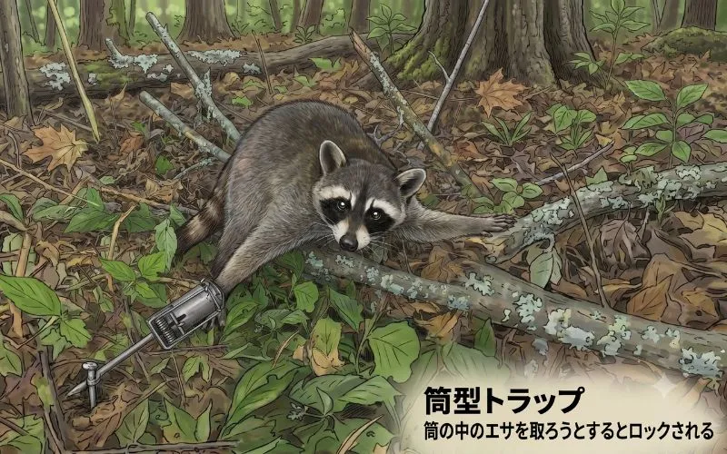 筒型トラップの捕獲罠
